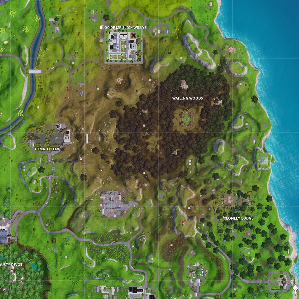 carte fortnite 27 fevrier wailing woods - fortnite carte saison 8