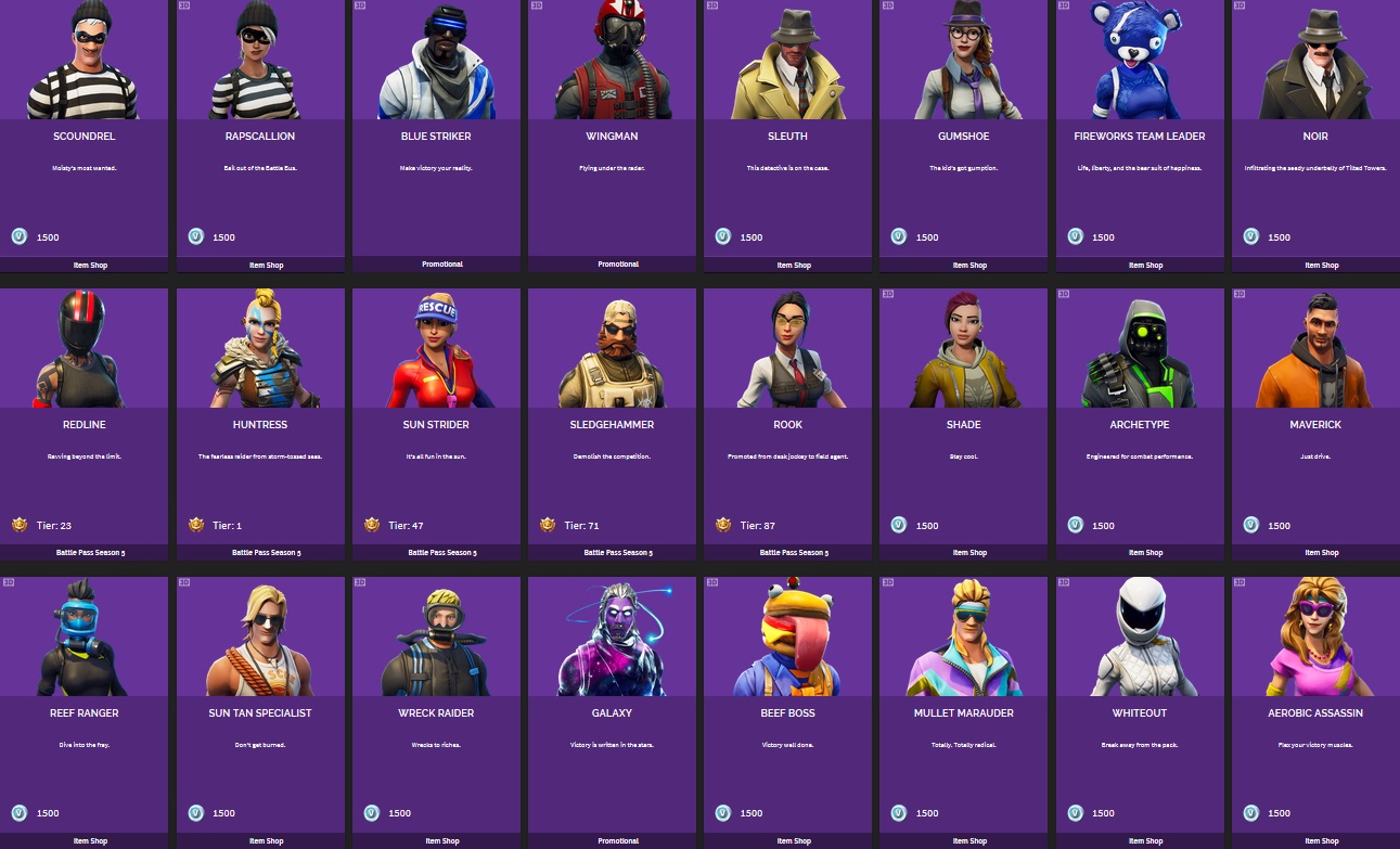 Boutique de v bucks fortnite saison 6