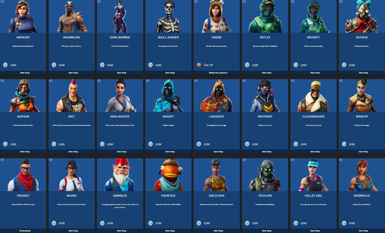 Tous Les Skins Fortnite Breakflip Actualite Guides Et Astuces - skin rare fortnite