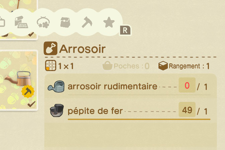 Animal Crossing New Horizons : Arrosoir, comment avoir le plan de