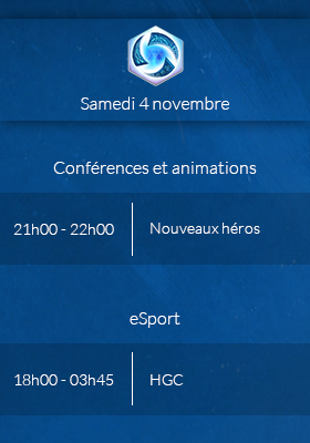 Programme de la BlizzCon aujourd'hui