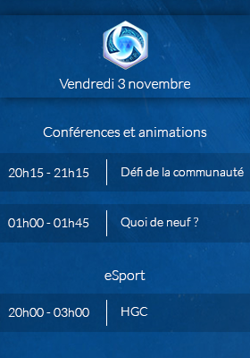 Programme de la BlizzCon aujourd'hui