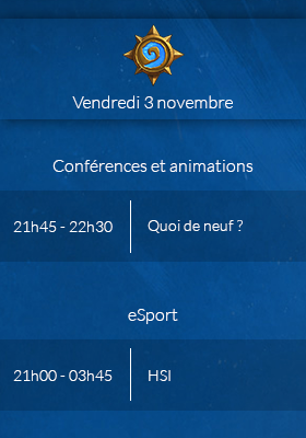 Programme de la BlizzCon aujourd'hui