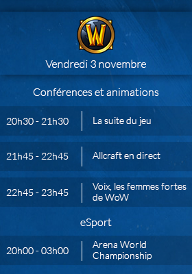 Programme de la BlizzCon aujourd'hui