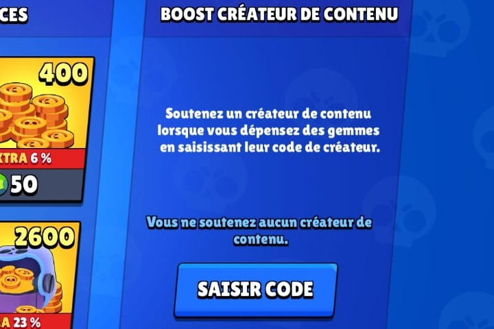 Brawl Stars Code Createur Soutenez Un Joueur Dans La Boutique Breakflip Actualites Et Guides Sur Les Jeux Video Du Moment - glitch pour avoir tous les skin de brawl stars