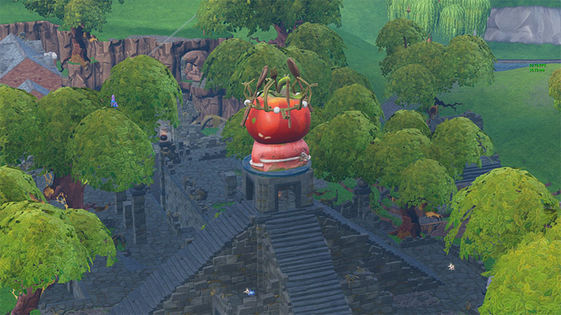 Défi : Chercher entre un géant de pierre, une tomate couronnée et un arbre