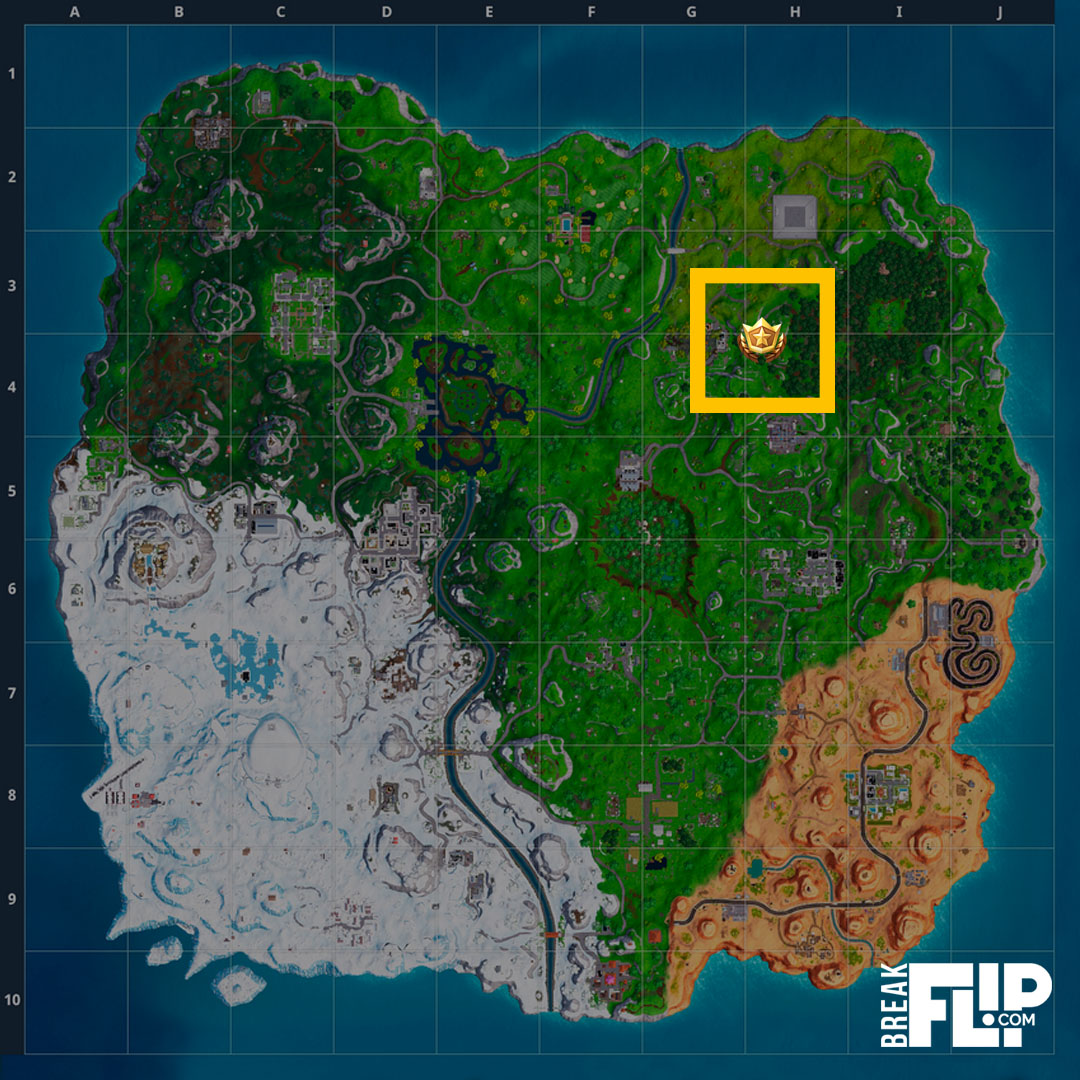 fortnite defi etoile rocher tomate arbre carte - chercher entre un gacant de pierre fortnite