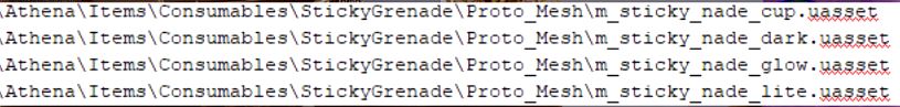 Les stats de la grenade collante