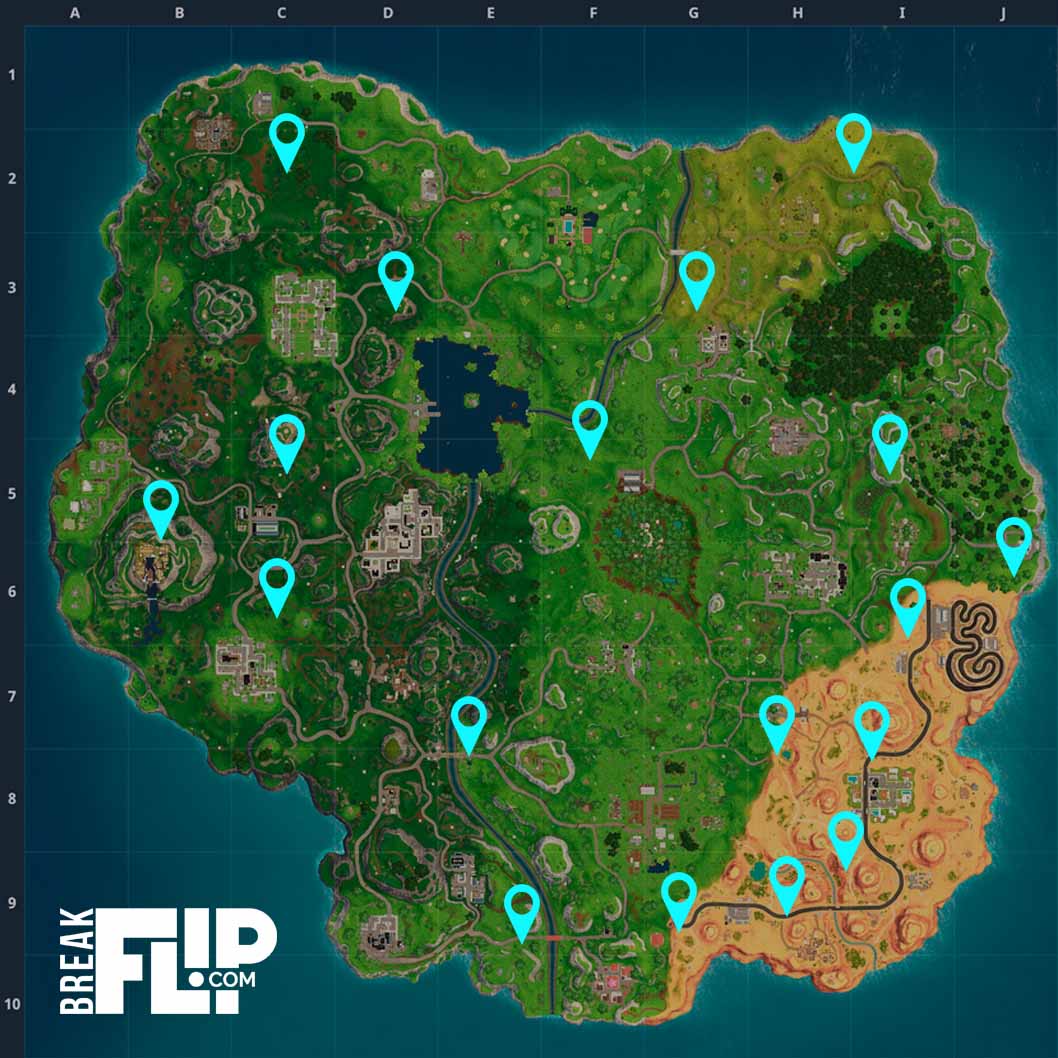 Fortnite Failles Ou Se Trouvent Elles Carte Et Emplacement - on vous a dresse une carte a noter que les failles ne se trouvent pas forcement a l endroit du ping et peuvent se situer dans la zone autour