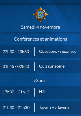 Programme de la BlizzCon aujourd'hui