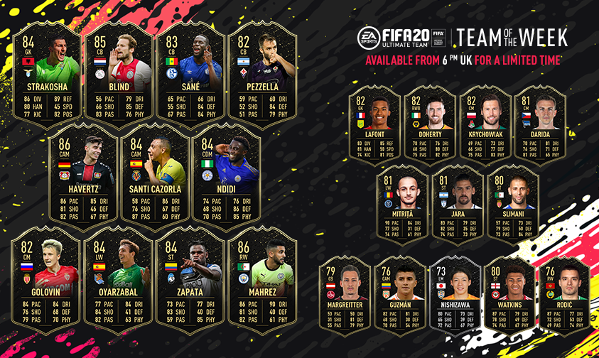 Toutes les TOTW sur FUT 20