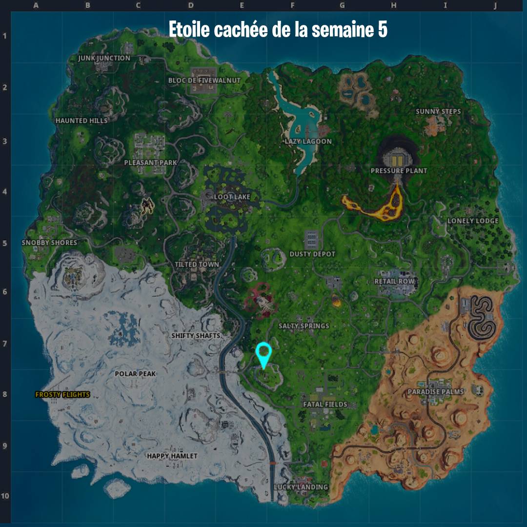 Fortnite étoile Cachée Semaine 5 Saison 10 Défi