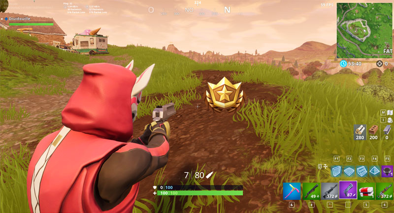 l endroit potentiel a l ouest de fatal fields - defi fortnite carte au tresor