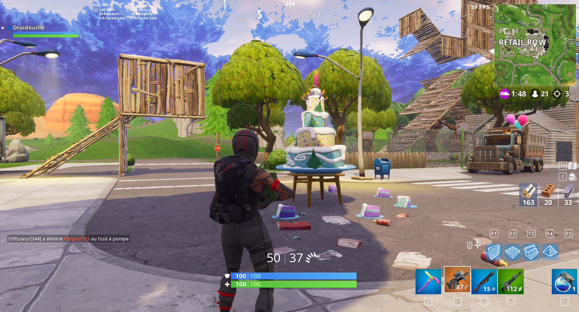 gateau trouve a l est de retail row - fortnite carte anniversaire