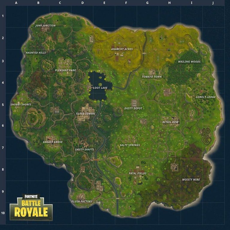 Mise à jour de la carte pour Fortnite BR