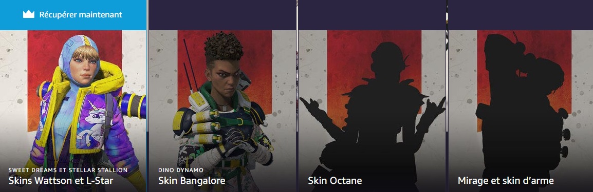 Des skins offerts avec Twitch Prime