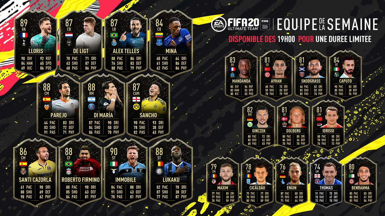 Toutes les TOTW sur FUT 20