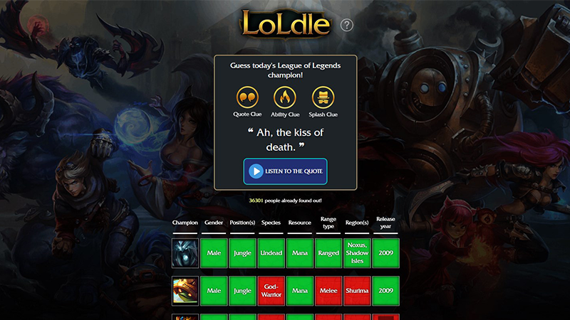 Loldle champion du jour 10 septembre 2022, quelle est la solution