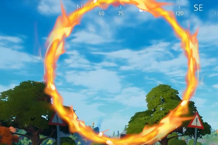 Traverser Des Cercles Enflammés Avec Un Vehicule