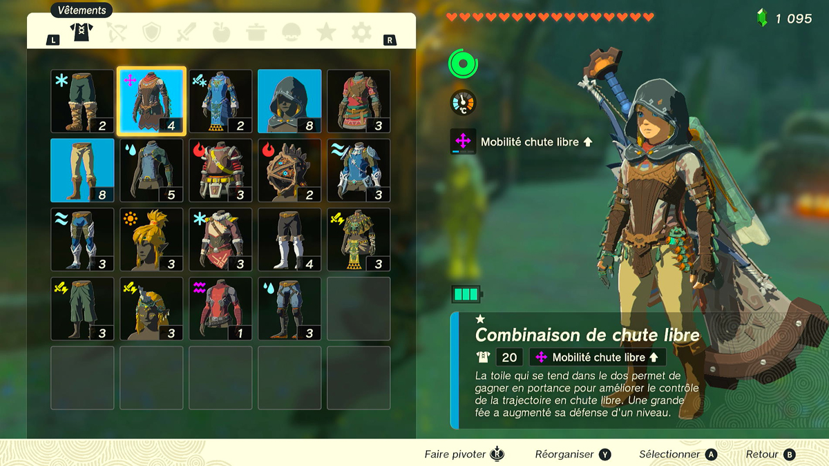Zelda Tears of the kingdom tenue chute libre, comment l