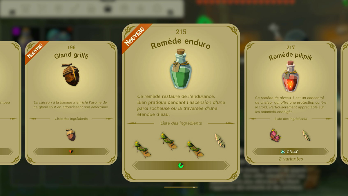 Remède ignifus Zelda Tears of the Kingdom, comment le fabriquer