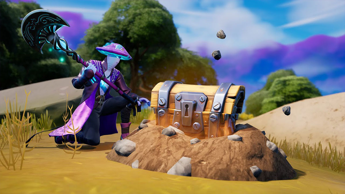 Fouiller un coffre fantôme enterré ou un coffre rare sur Fortnite