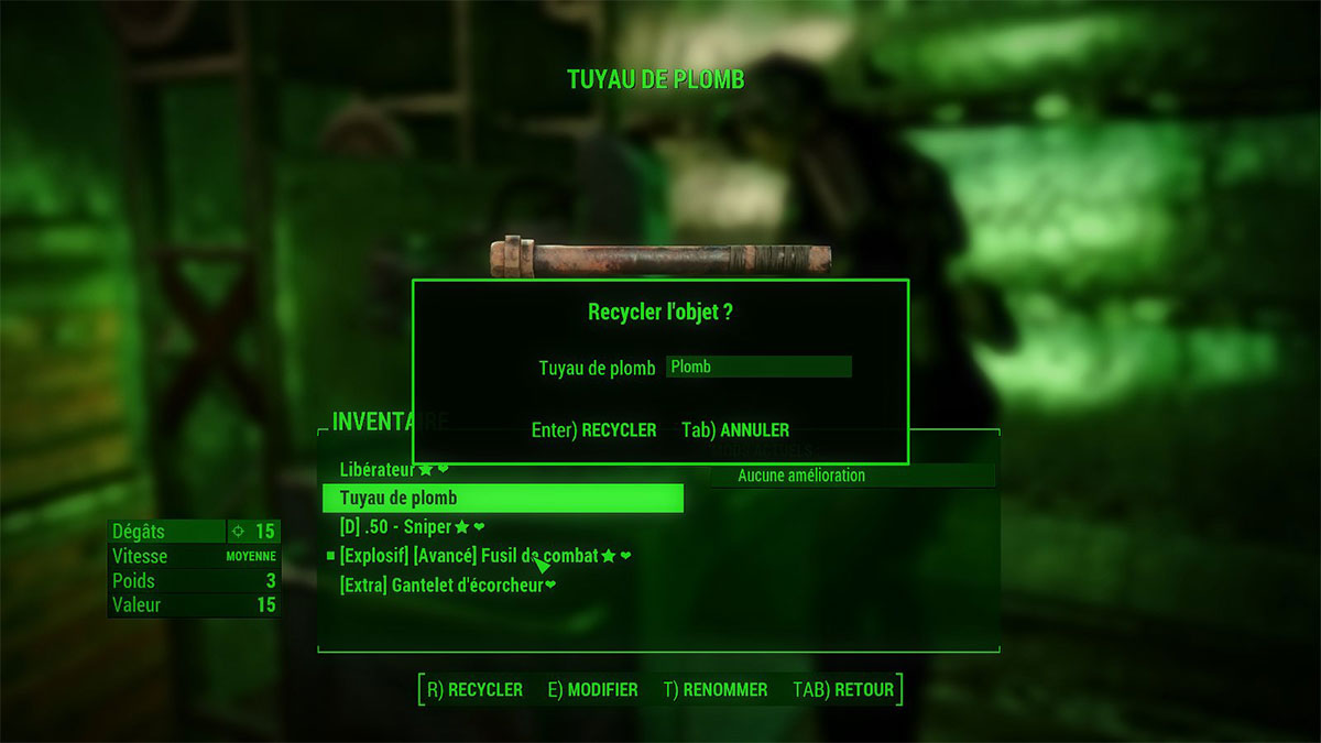 Fallout 4 Recycler des objets, comment récupérer des matériaux ? Breakflip