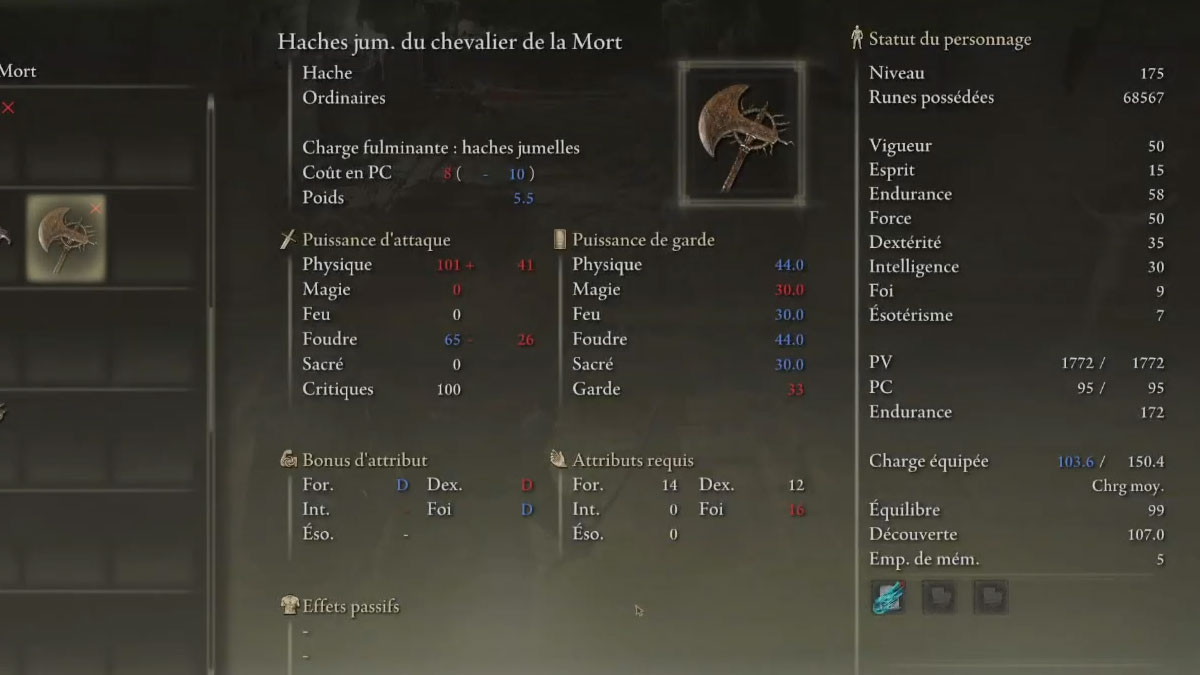Haches jumelles du Chevalier de la mort Elden Ring, où la trouver ? Breakflip
