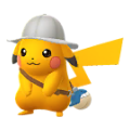 Pikachu Explorateur shiny dans les Heures de Pokémon Vedette de décembre sur Pokémon GO