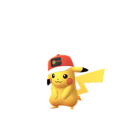 Pikachu à Casquette Monde et shiny dans les Heures de Pokémon Vedette d'octobre sur Pokémon GO