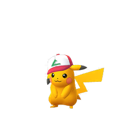 Pikachu à Casquette Monde et shiny dans les Heures de Pokémon Vedette d'octobre sur Pokémon GO