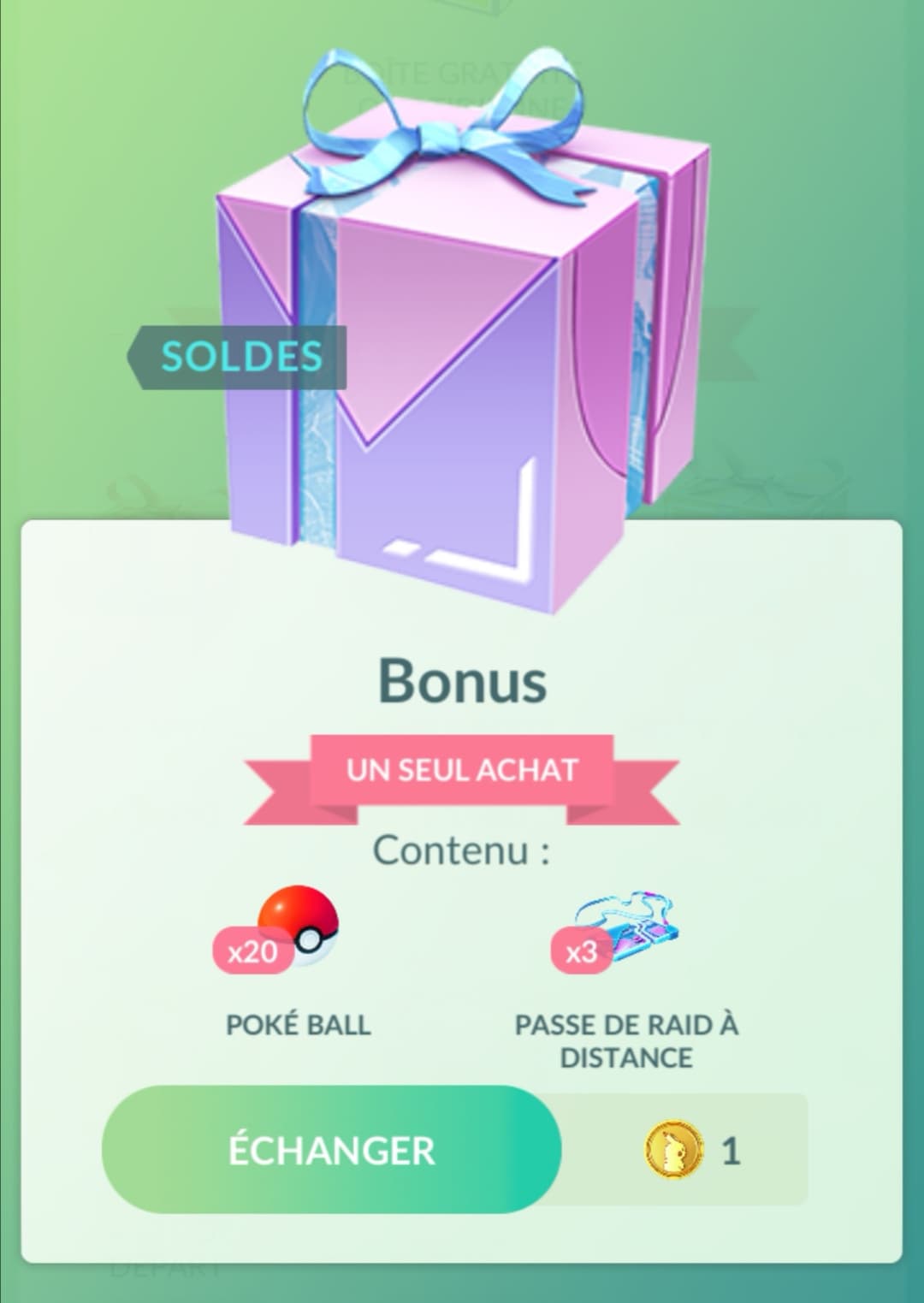 Boîte cadeau en promo sur Pokémon GO : 20 Poké Ball et 3 Passes de Raid à distance