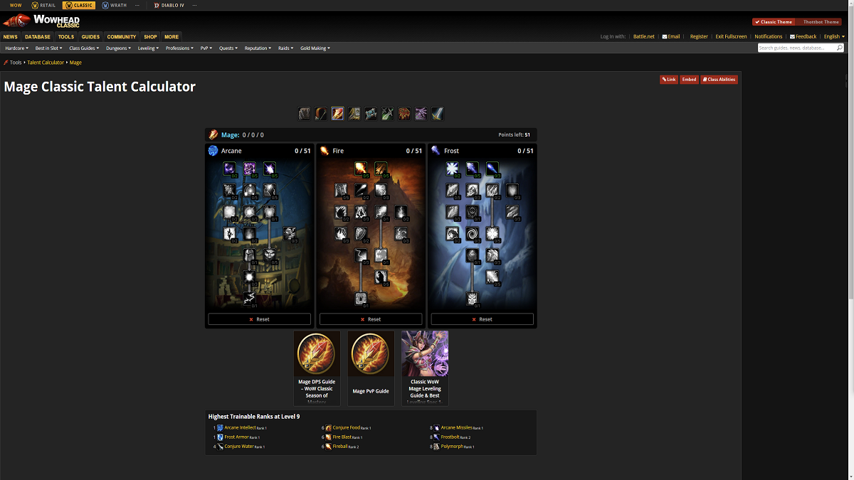 WoW Classic Talent Calculator Où trouver un simulateur d
