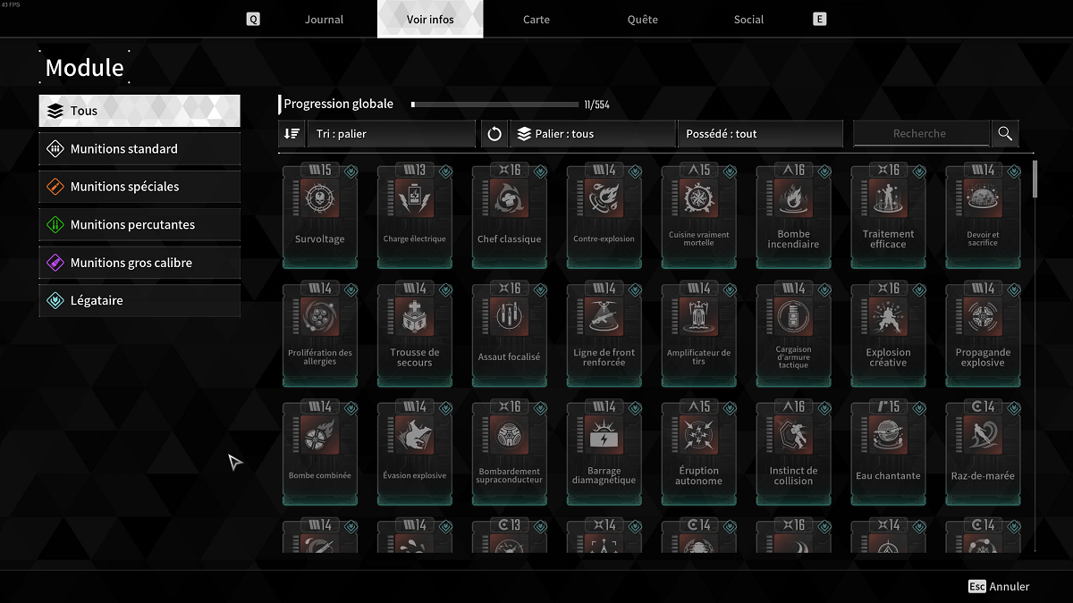 Modules liste complète et comment les obtenir sur The First Descendant guide complet Breakflip