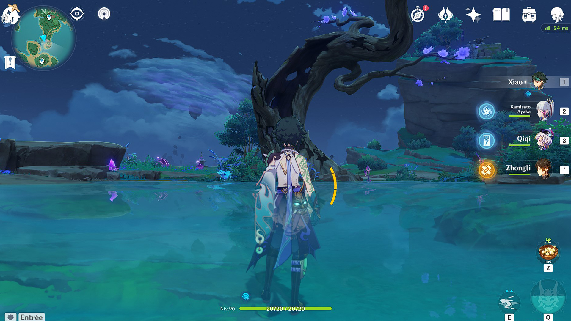 Genshin Impact Cerisier tonnerre, emplacement des 5 arbres pour la