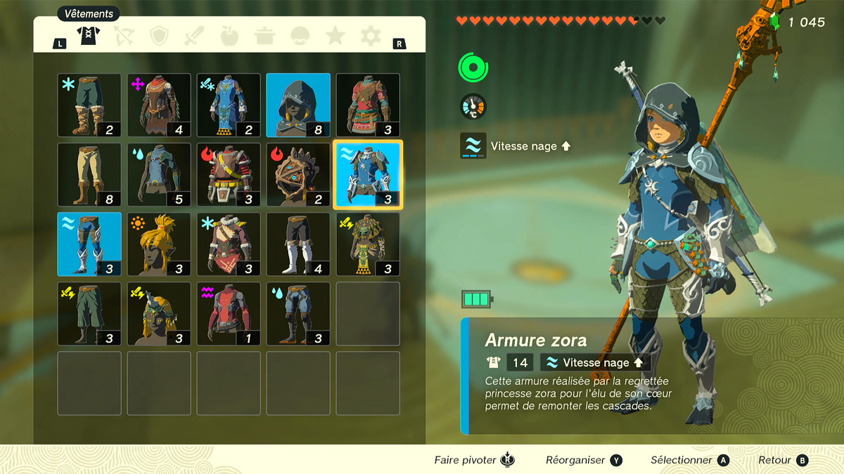 Tenue Zelda Tears of the Kingdom comment avoir le set d