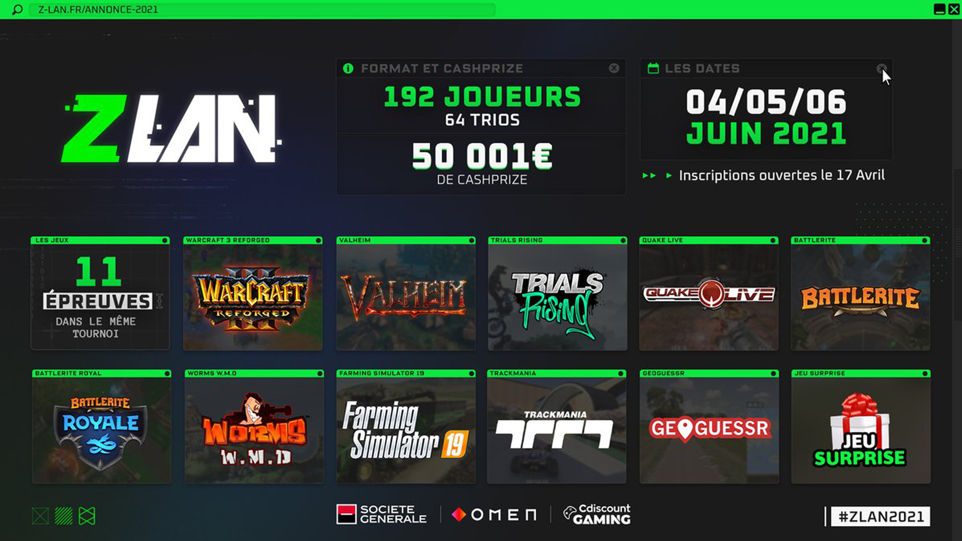 ZLAN 2021, équipes et teams de streamers, liste des participants