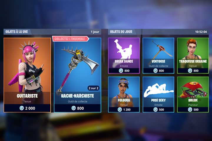 Boutique Fortnite 26 mars