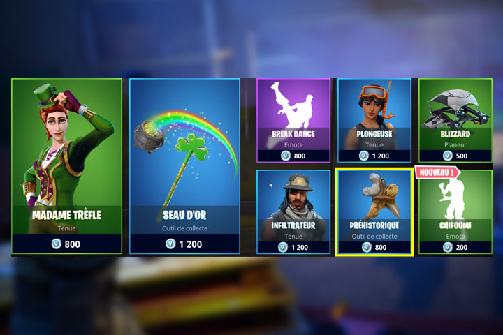 Boutique Fortnite 10 avril