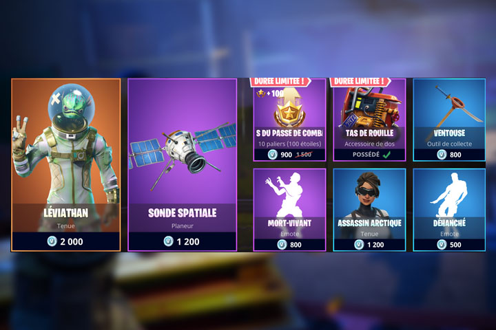 Boutique Fortnite 16 avril