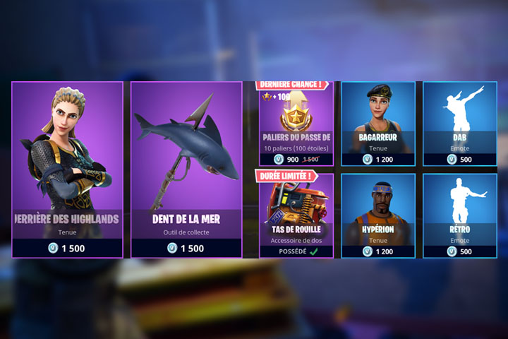 Boutique Fortnite 18 avril