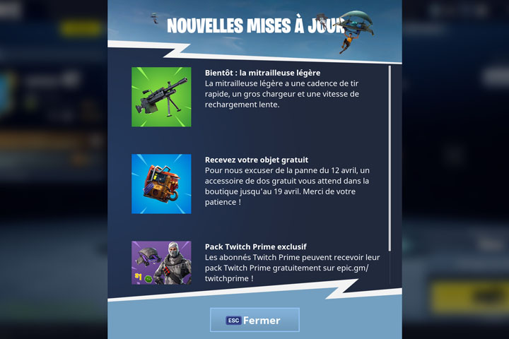 Fortnite : Mitrailleuse légère, nouvelle arme