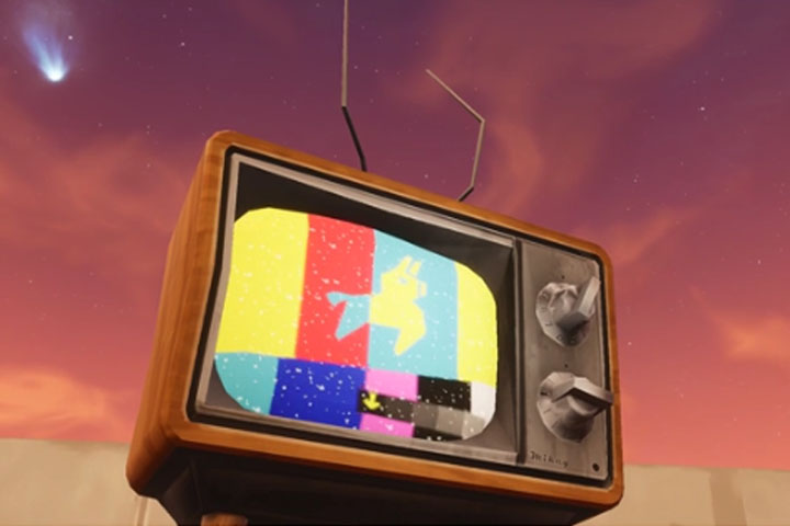 Fortnite : Télévision suspecte à Tilted Towers, signe de l’arrivée de la météorite ?