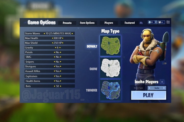 Fortnite : Parties personnalisées modifiables pour des entraînements, fan concept