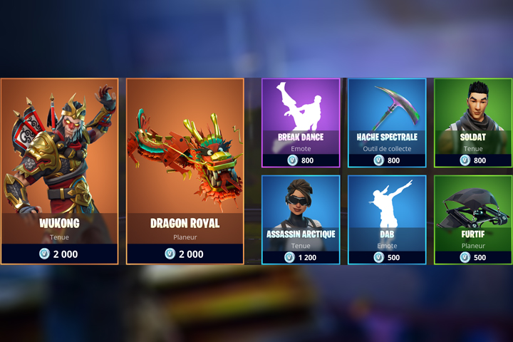 Boutique Fortnite 23 mai