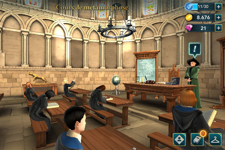 Questions et réponses du cours de métamorphose, Harry Potter Hogwarts Mystery