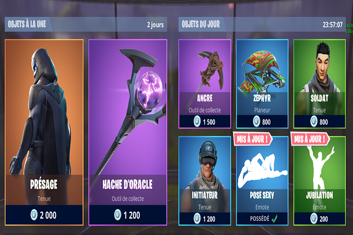 Boutique Fortnite 17 juin