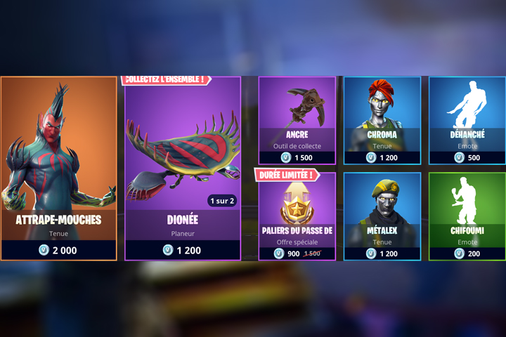 Boutique Fortnite 10 juin