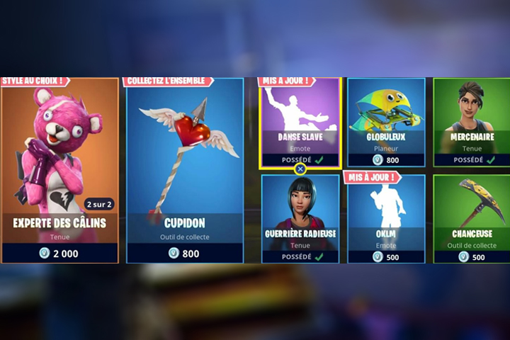 Boutique Fortnite 18 juin