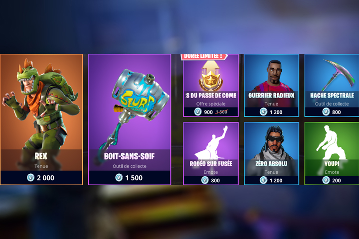 Boutique Fortnite 6 juin